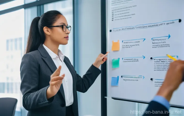 비즈니스 애널리스트 실무 테스트 - **Prompt: "A professional Business Analyst, a woman in her late 20s of diverse ethnicity with neatly...