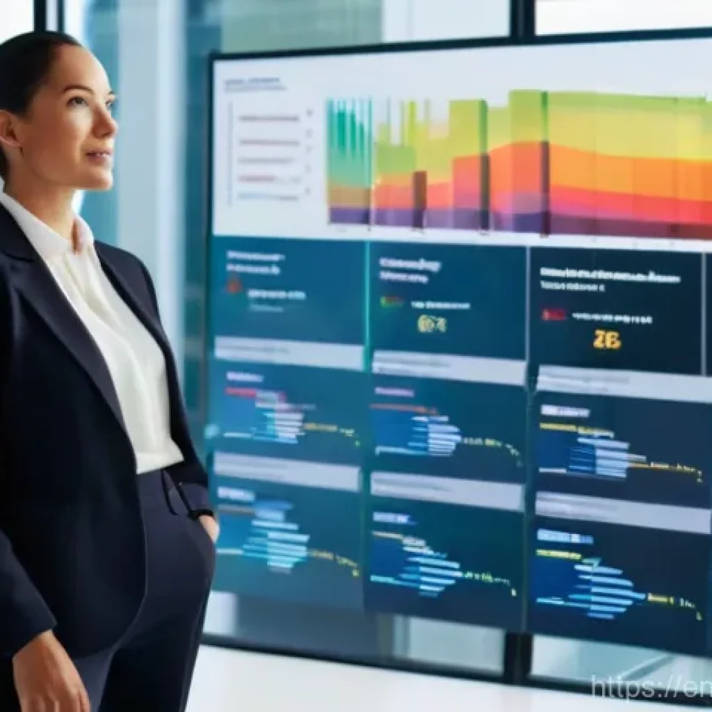 비즈니스 애널리스트 실무 팁 - **"Data Storyteller in Action"**
    A diverse female business analyst in her early 30s, dressed in ...