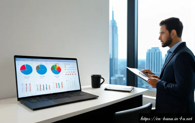 Home 17 비즈니스 애널리스트 업무 프로세스 - Photorealistic business analyst workflow scene in a modern American office, diverse analyst seated a...